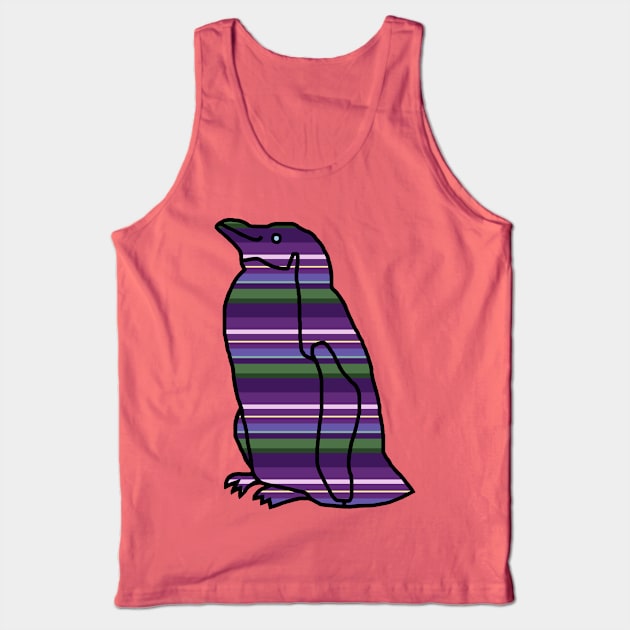 Lavender Stripes Penguin Tank Top by ellenhenryart